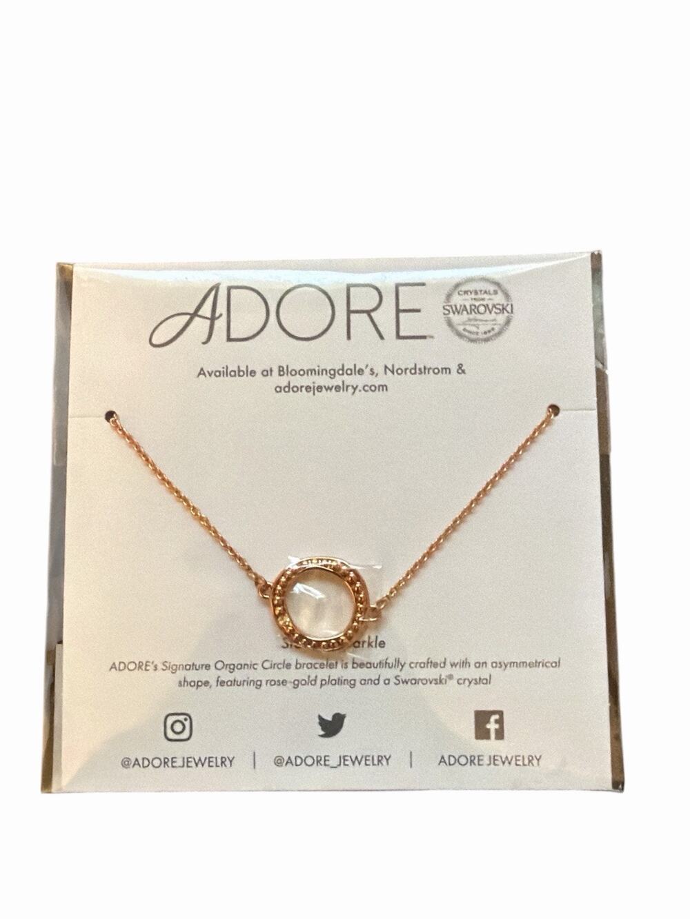 Adore Organic Circle Bracelet – Rose Gold Swarovski® Crystal Jewelry NWT